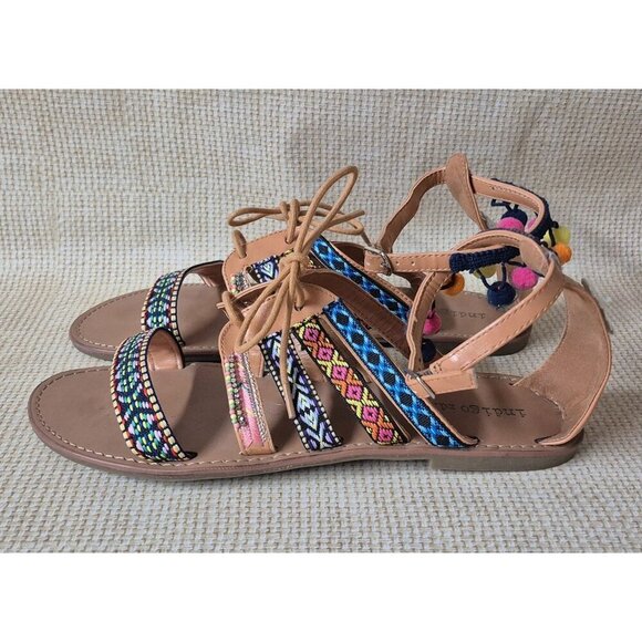 Indigo Rd. Colorful Gladiator Strappy Flat Sandal Size 9.5 Festival Summer Boho - Picture 4 of 14